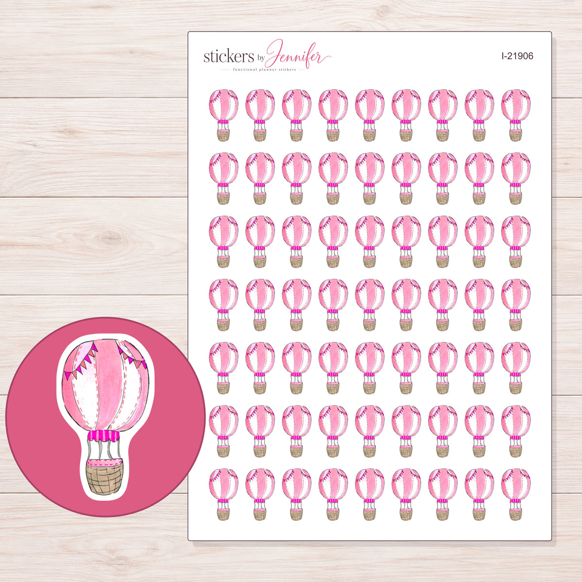 I-21906 planner sticker sheet with enlarged sticker detail