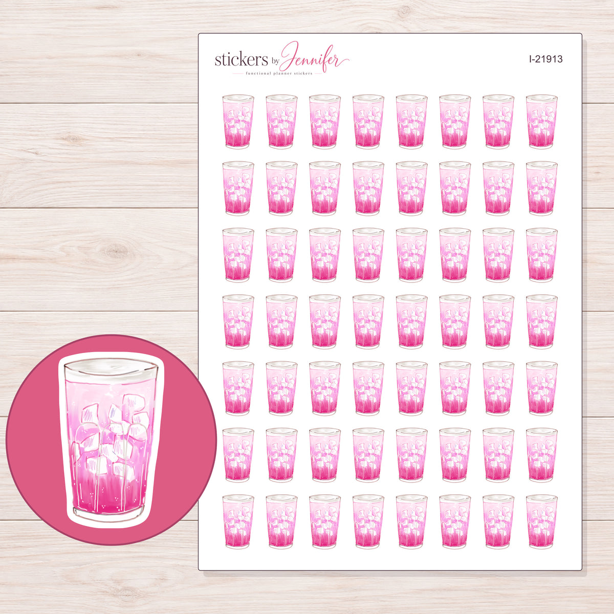 I-21913 planner sticker sheet with enlarged sticker detail