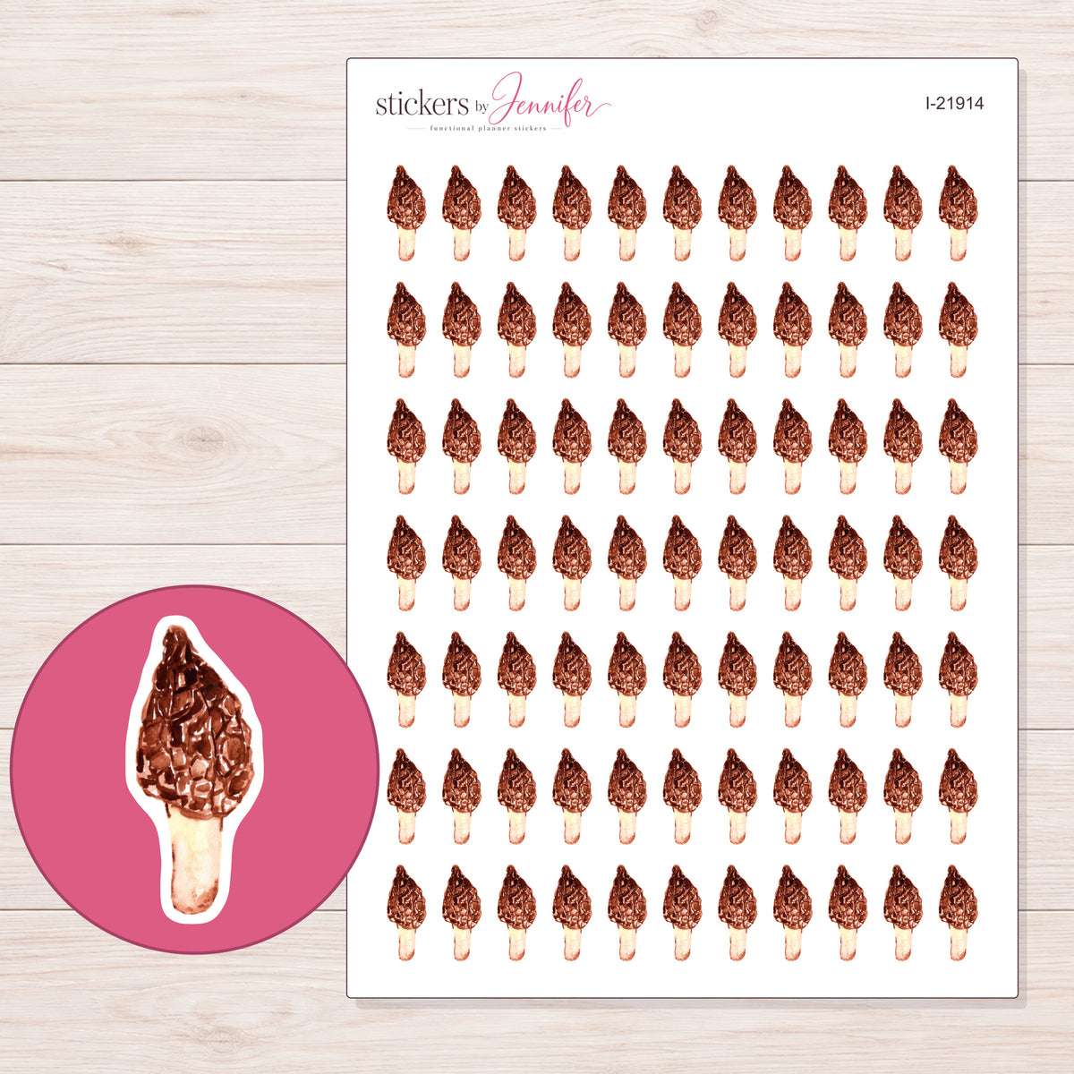 I-21914 planner sticker sheet with enlarged sticker detail