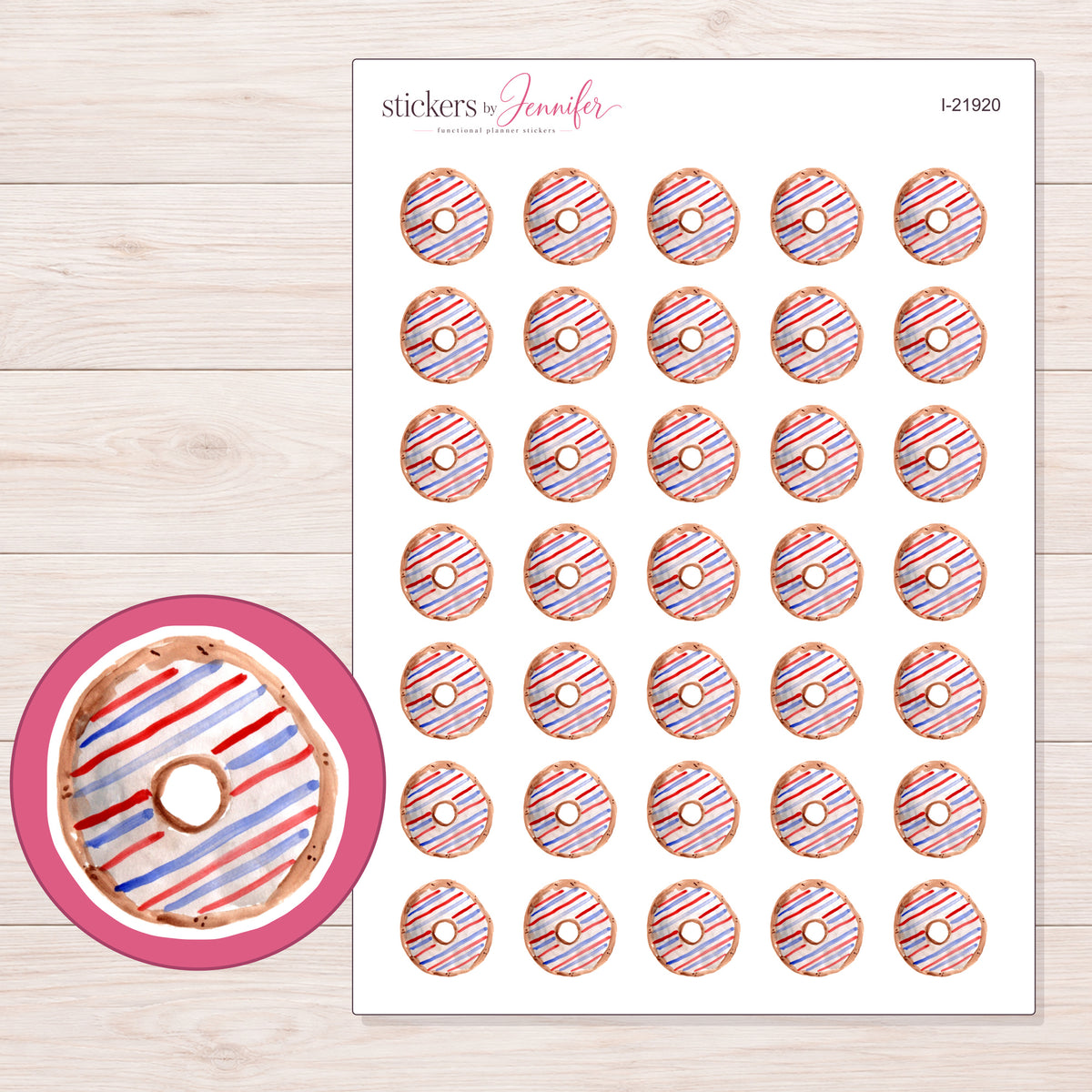 I-21920 planner sticker sheet with enlarged sticker detail