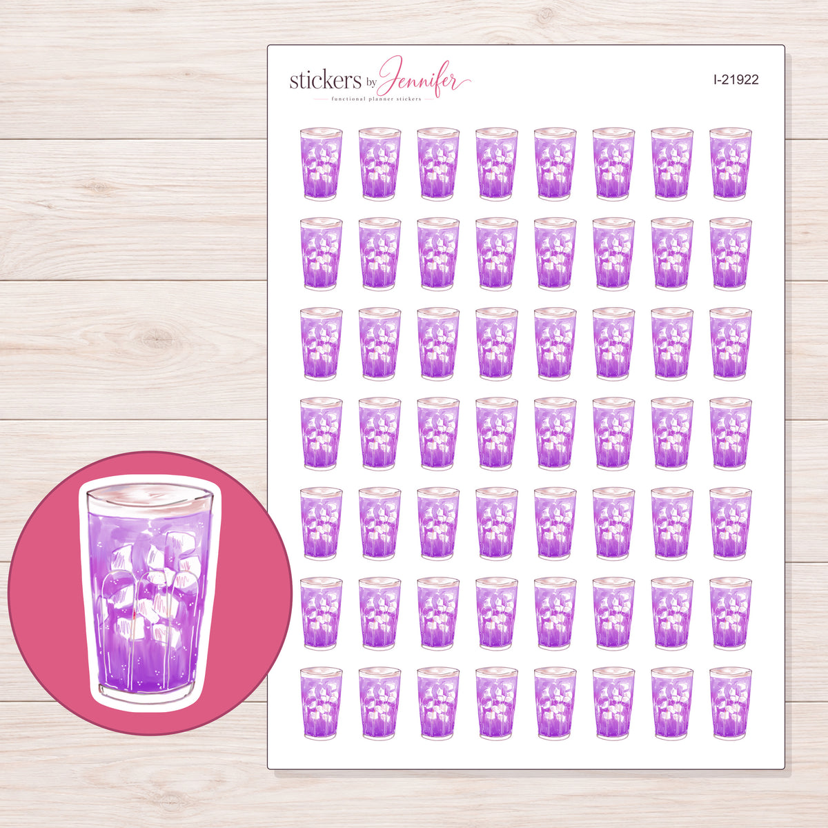 I-21922 planner sticker sheet with enlarged sticker detail