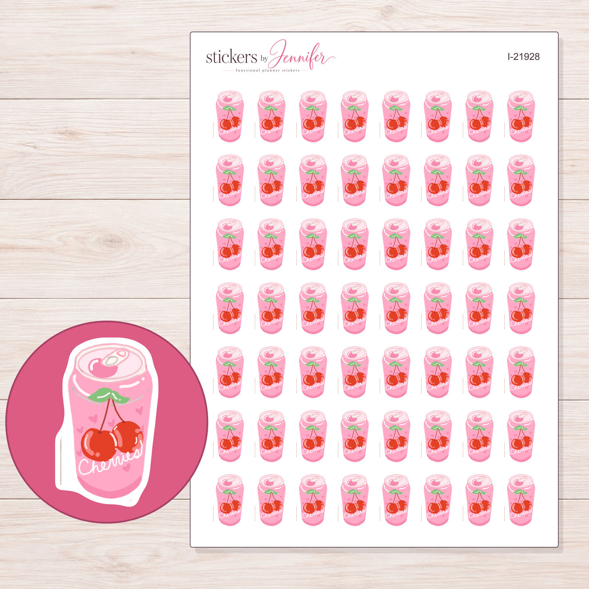 I-21928 planner sticker sheet with enlarged sticker detail