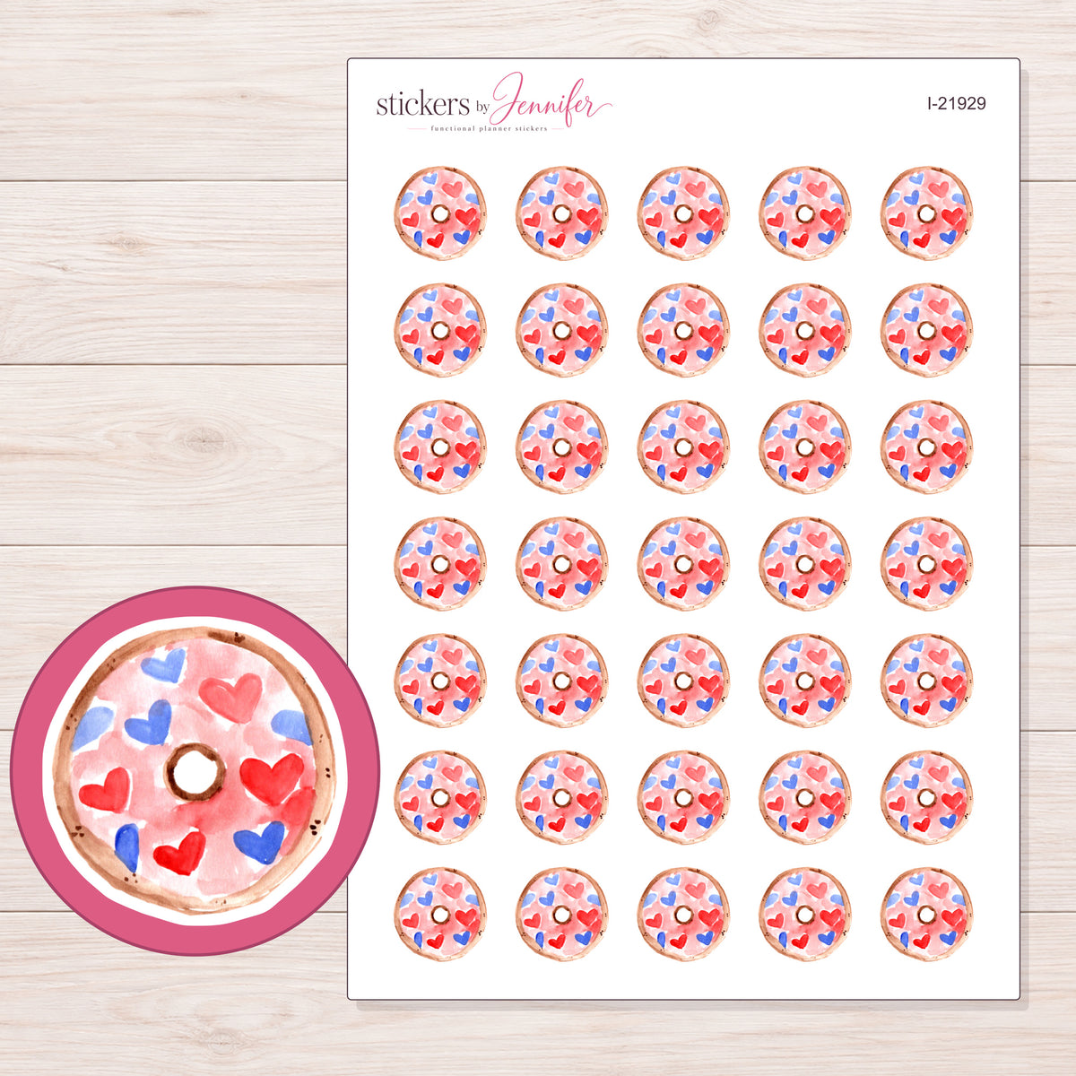 I-21929 planner sticker sheet with enlarged sticker detail