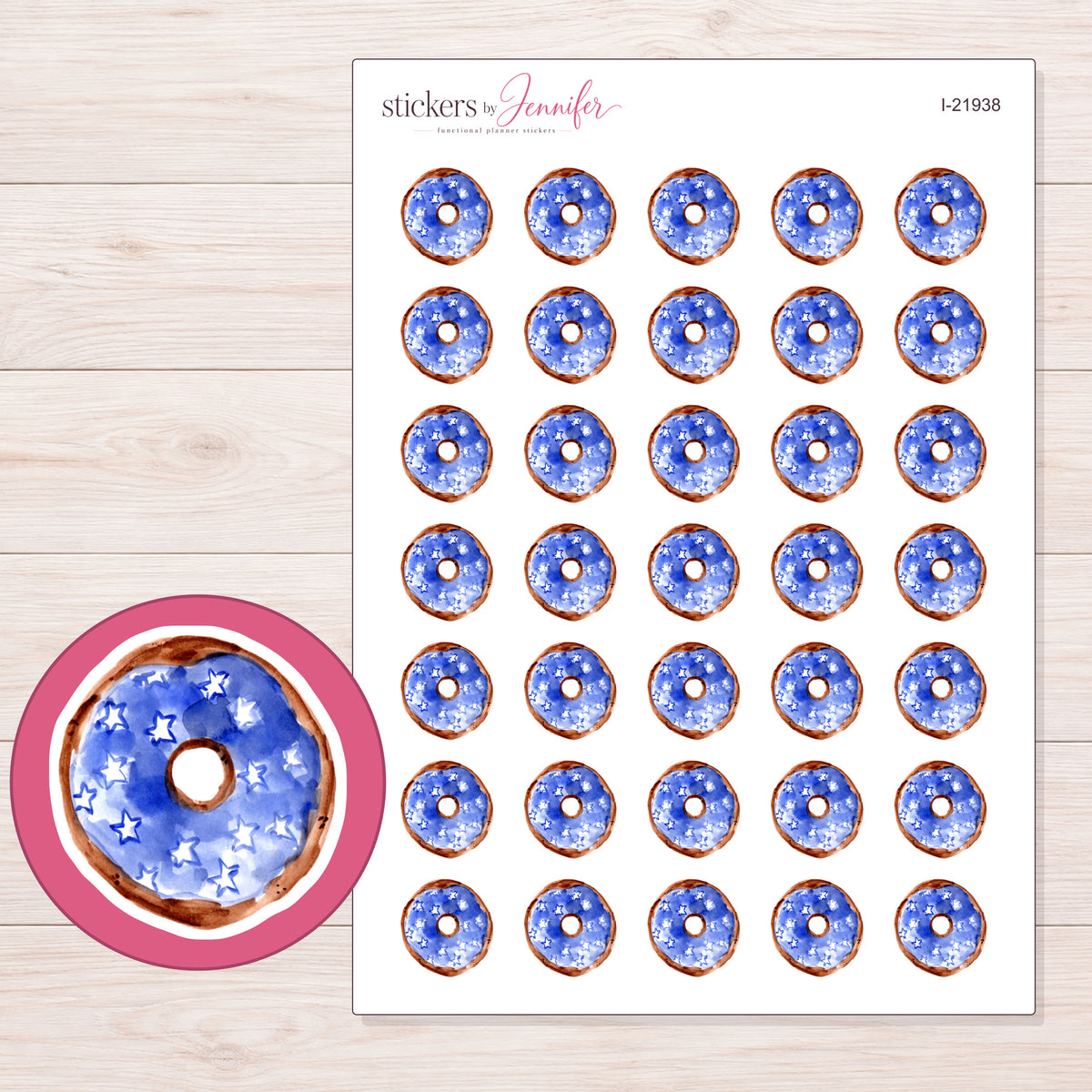 I-21938 planner sticker sheet with enlarged sticker detail