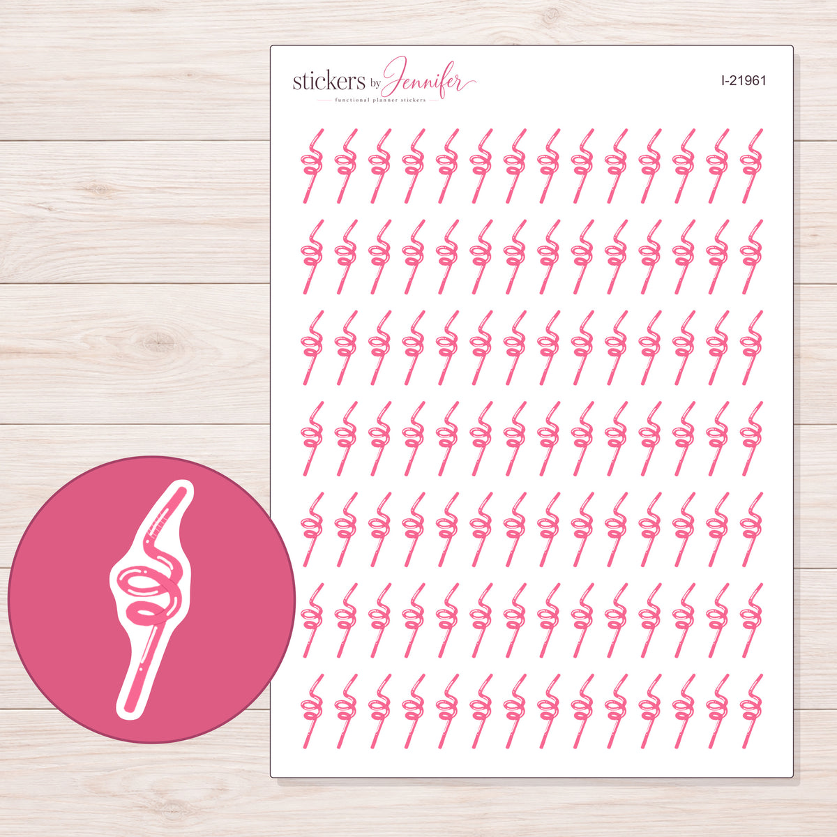 I-21961 planner sticker sheet with enlarged sticker detail