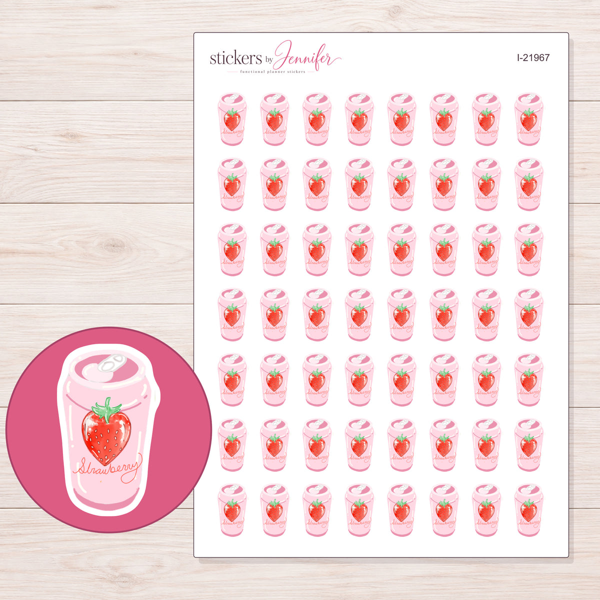 I-21967 planner sticker sheet with enlarged sticker detail