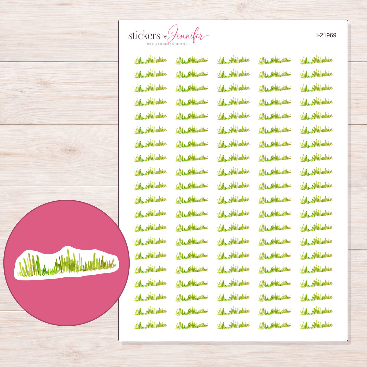 I-21969 planner sticker sheet with enlarged sticker detail