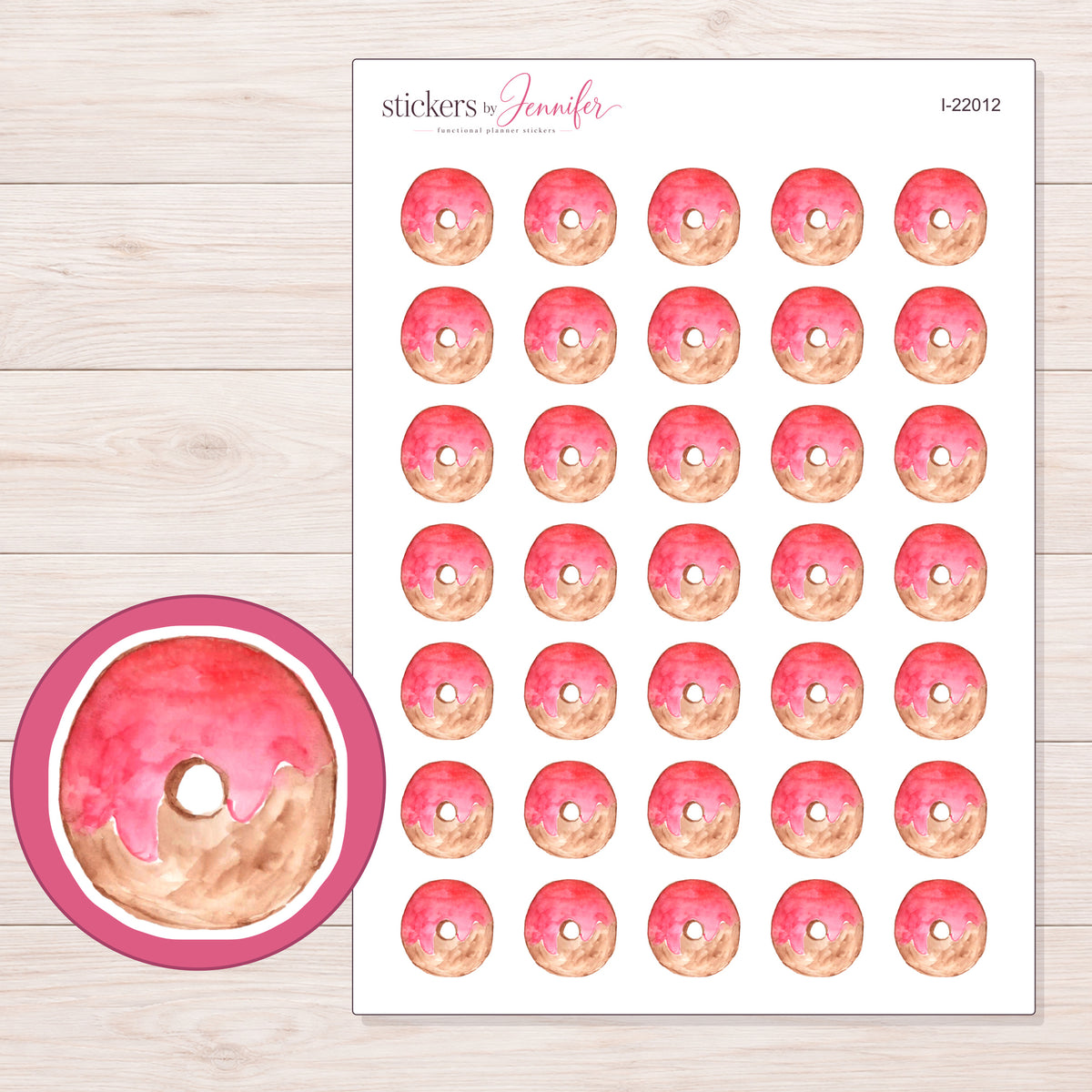 I-22012 planner sticker sheet with enlarged sticker detail