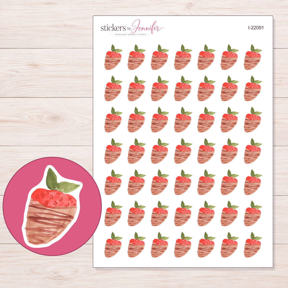 I-22091 planner sticker sheet with enlarged sticker detail
