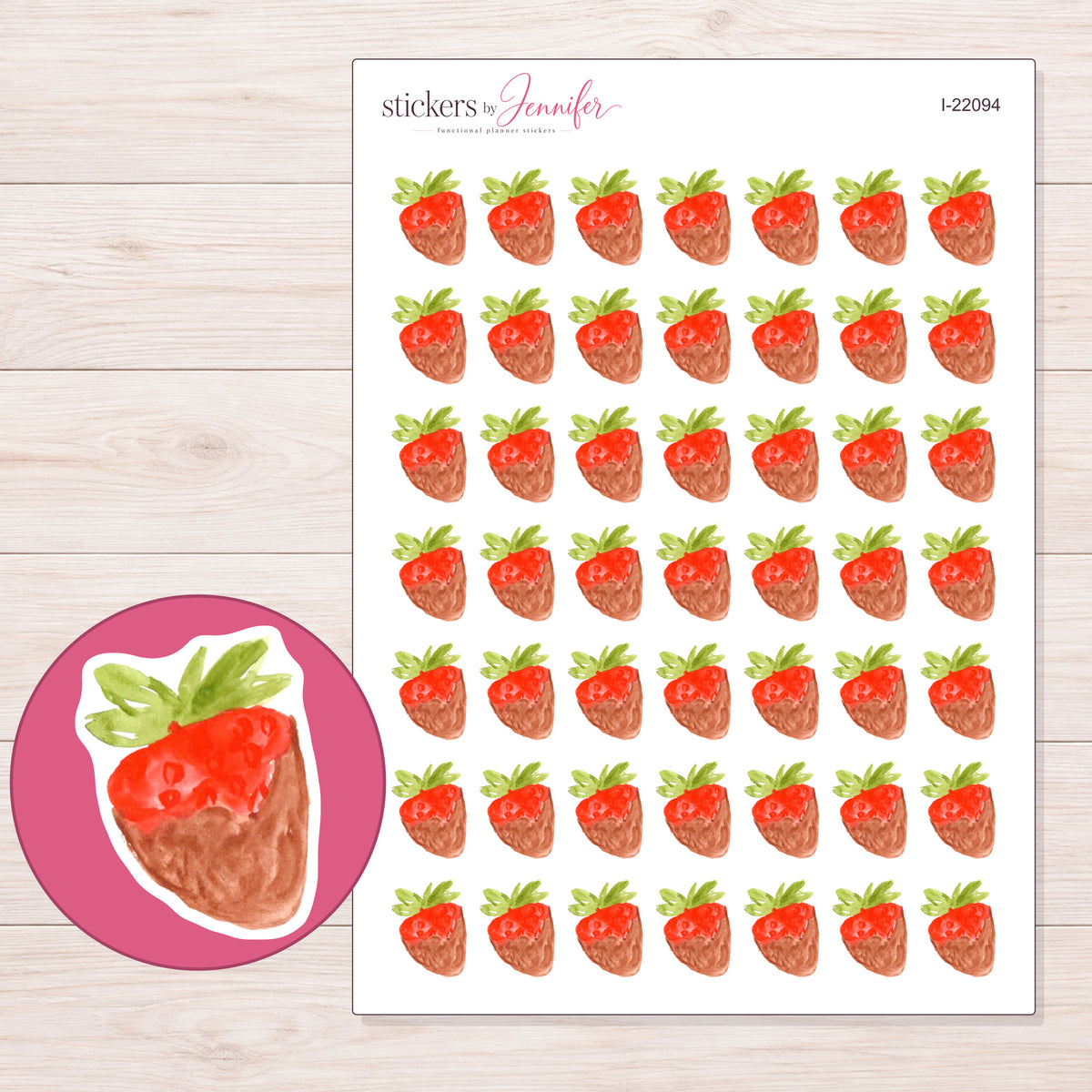 I-22094 planner sticker sheet with enlarged sticker detail