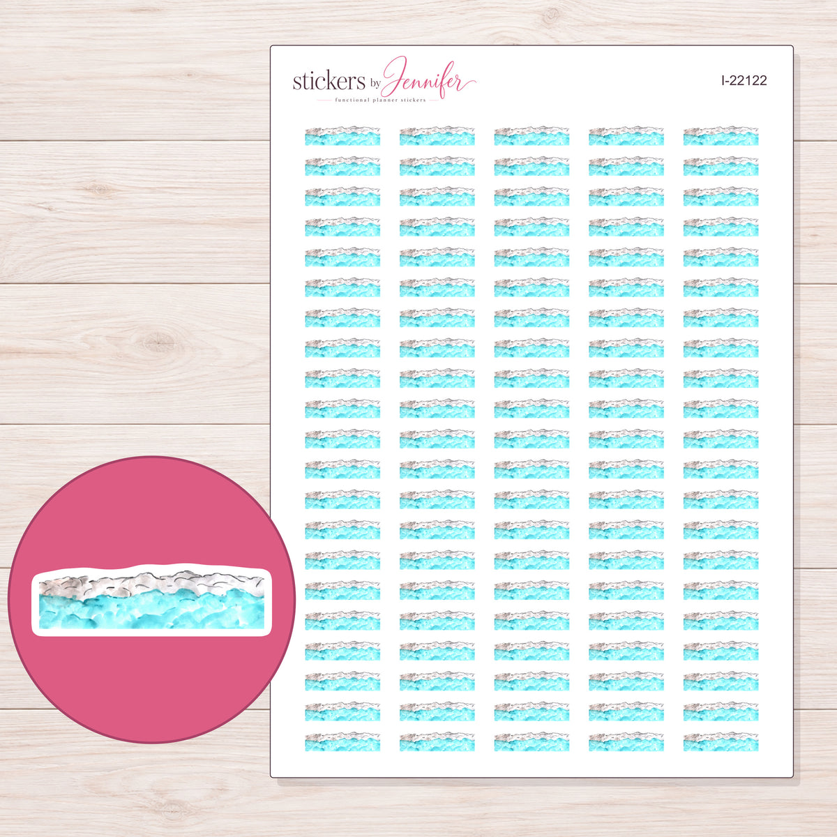 I-22122 planner sticker sheet with enlarged sticker detail