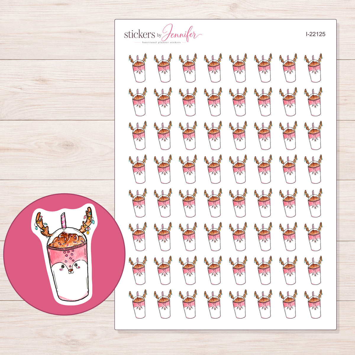 I-22125 planner sticker sheet with enlarged sticker detail