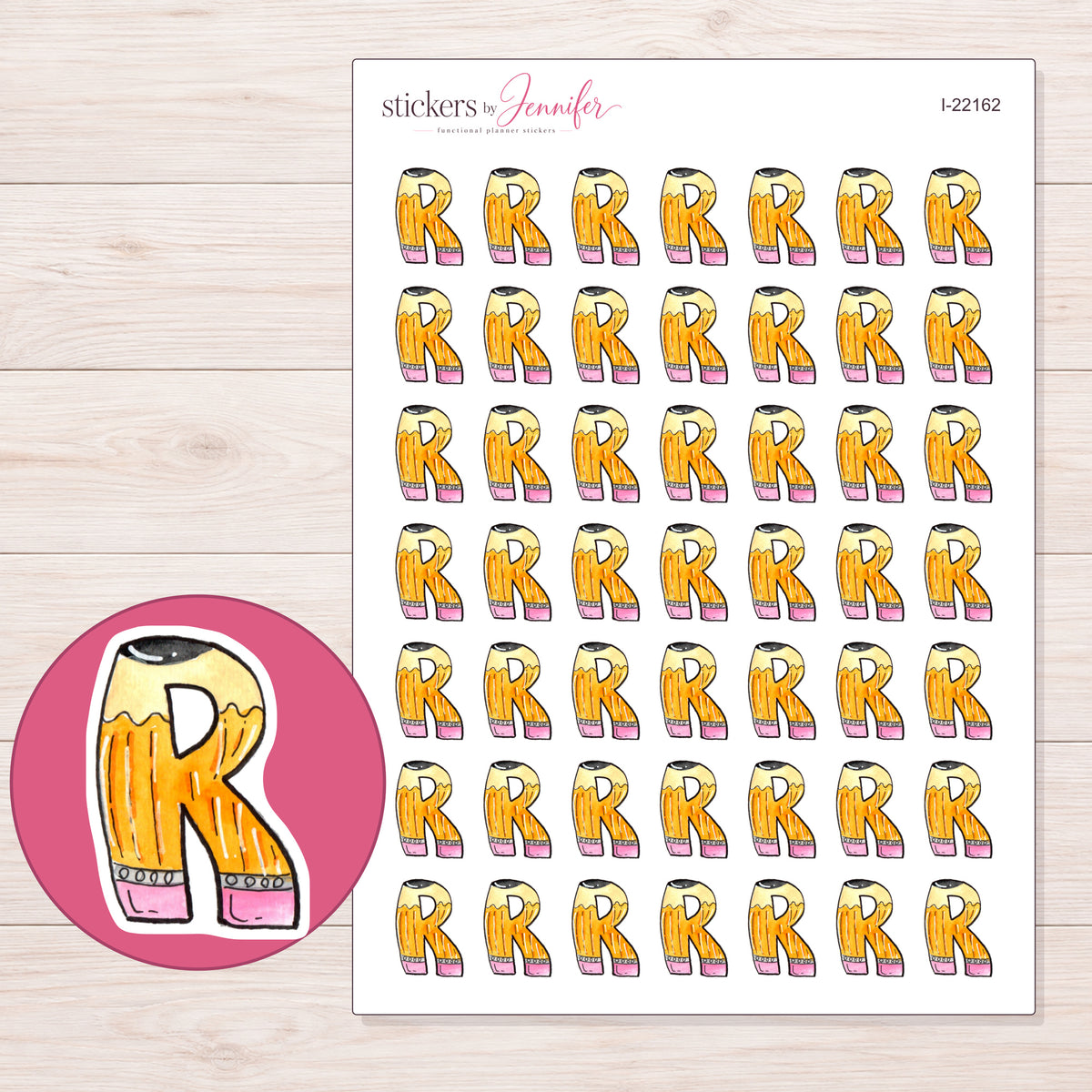 I-22162 planner sticker sheet with enlarged sticker detail