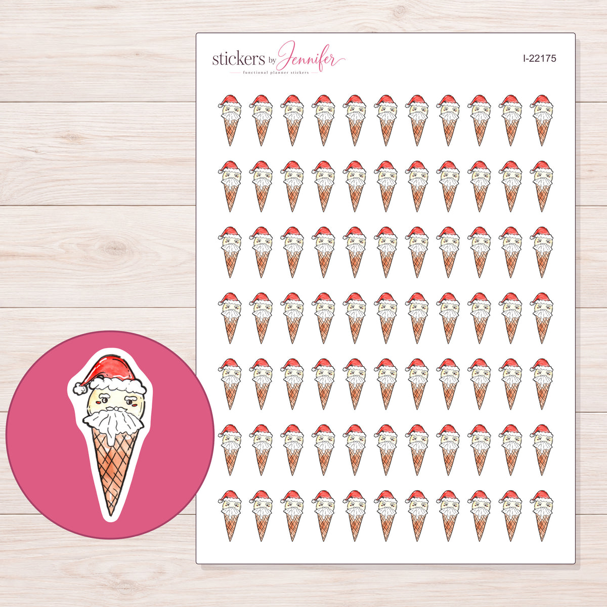 I-22175 planner sticker sheet with enlarged sticker detail