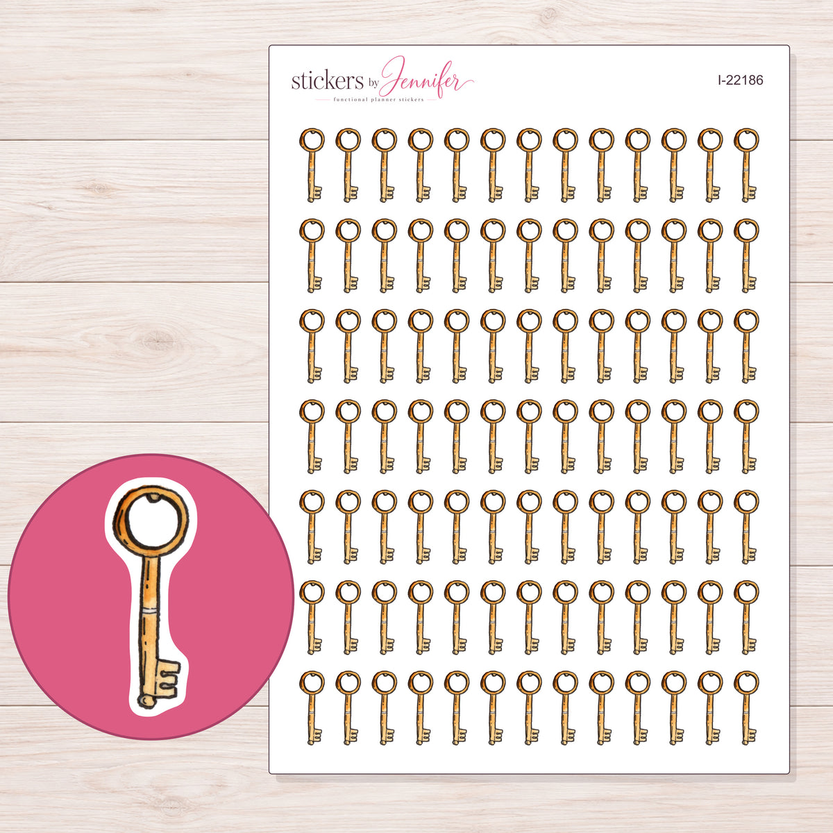 I-22186 planner sticker sheet with enlarged sticker detail