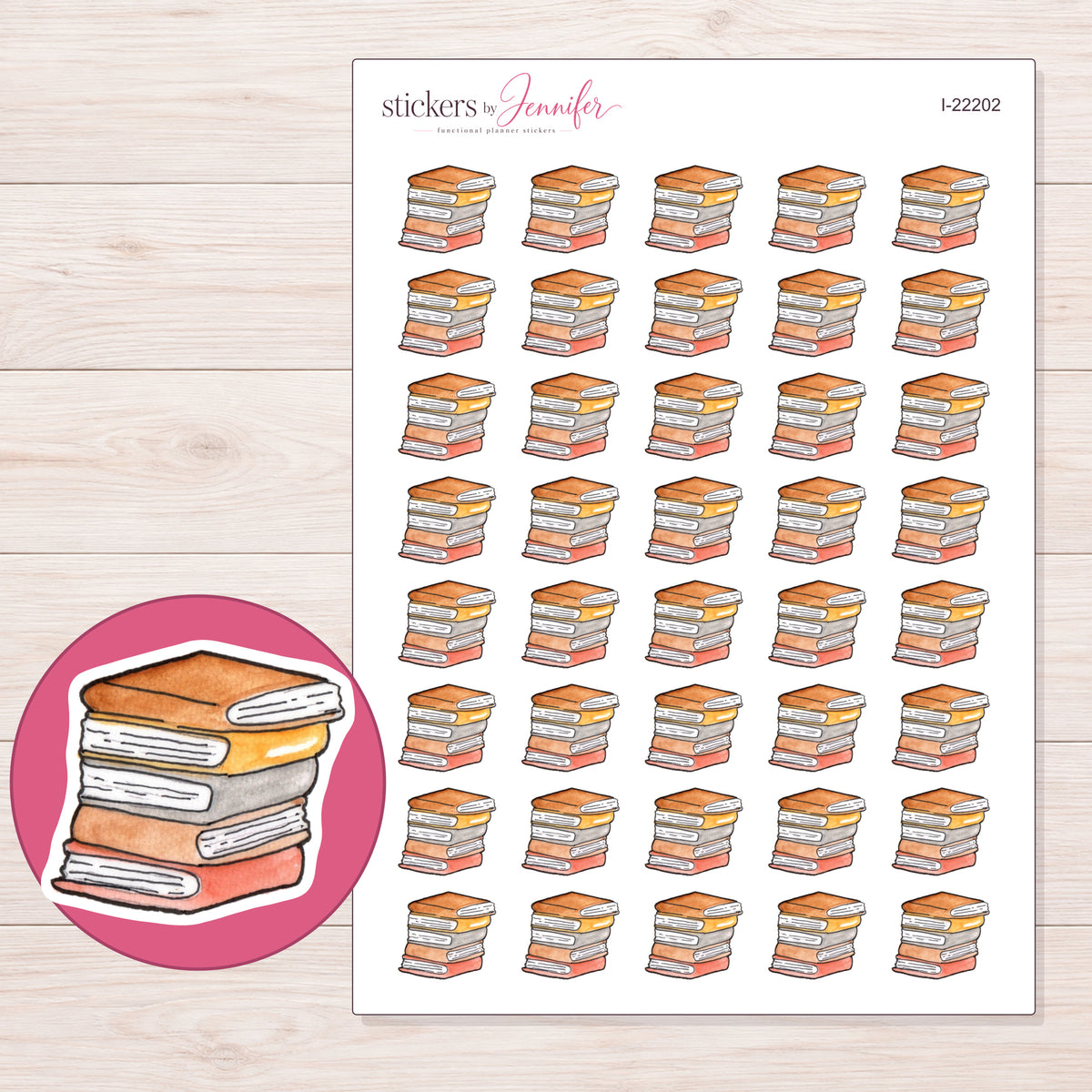 I-22202 planner sticker sheet with enlarged sticker detail