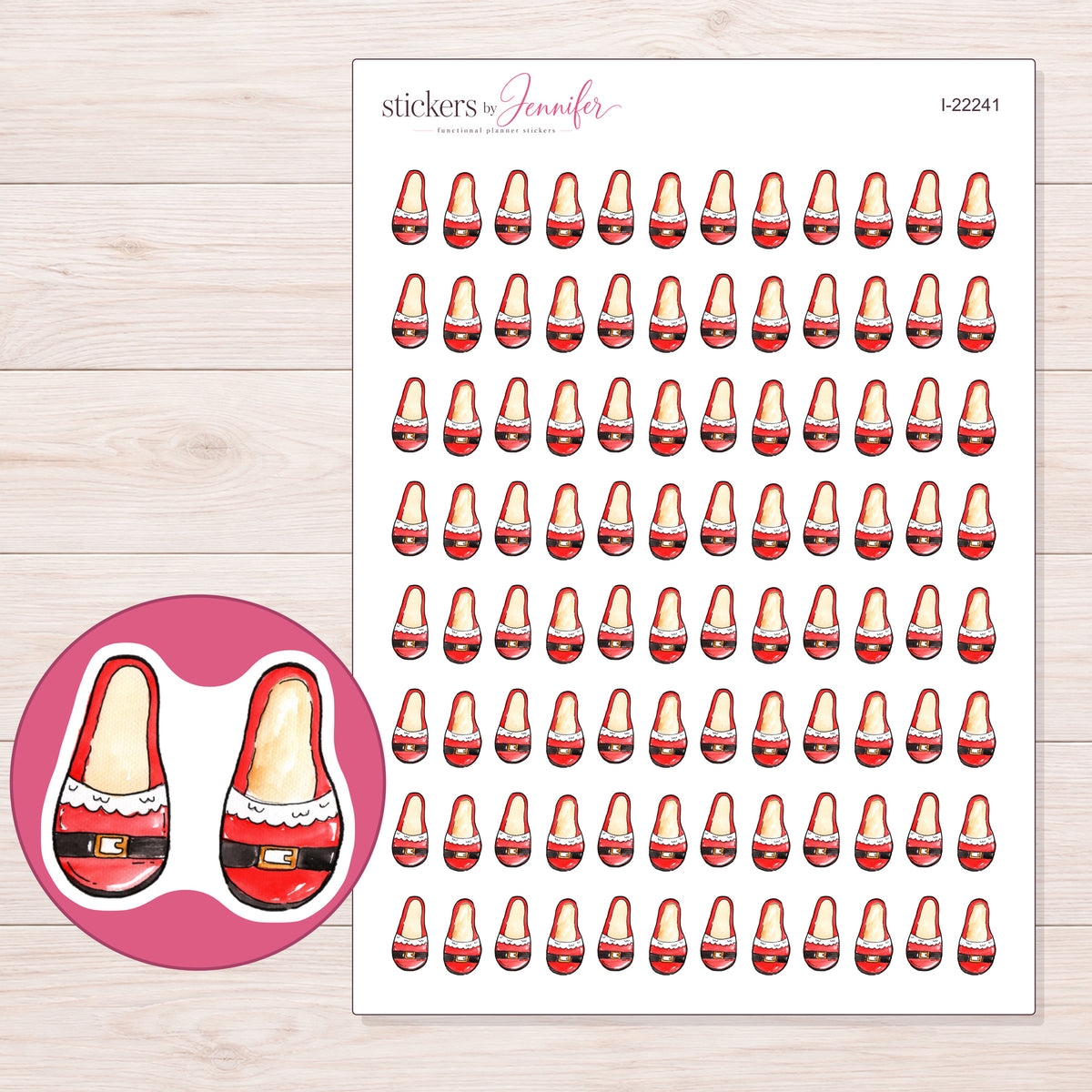 I-22241 planner sticker sheet with enlarged sticker detail