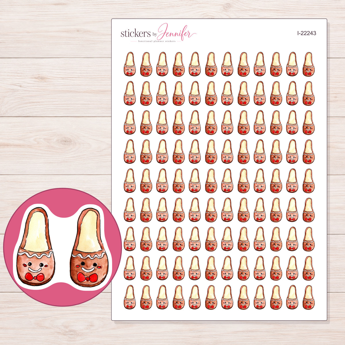 I-22243 planner sticker sheet with enlarged sticker detail