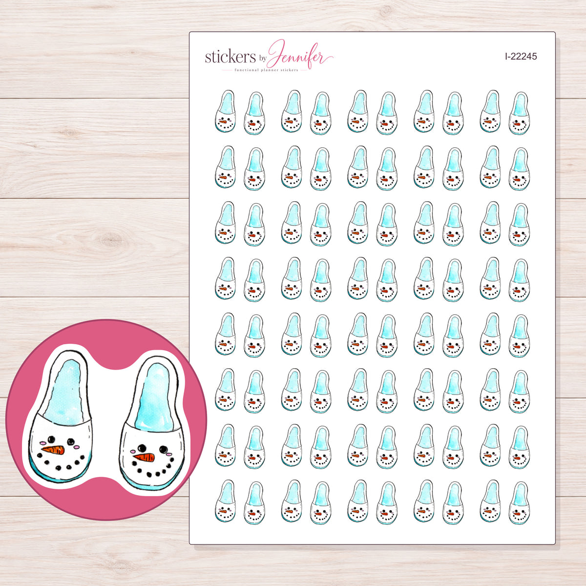 I-22245 planner sticker sheet with enlarged sticker detail