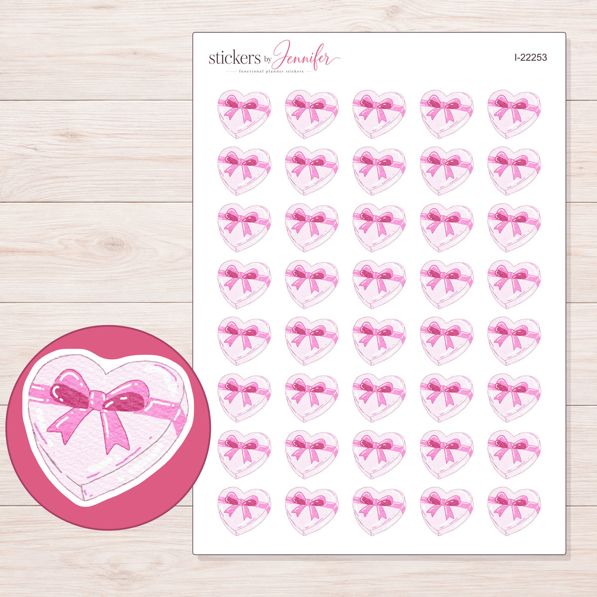 I-22253 planner sticker sheet with enlarged sticker detail