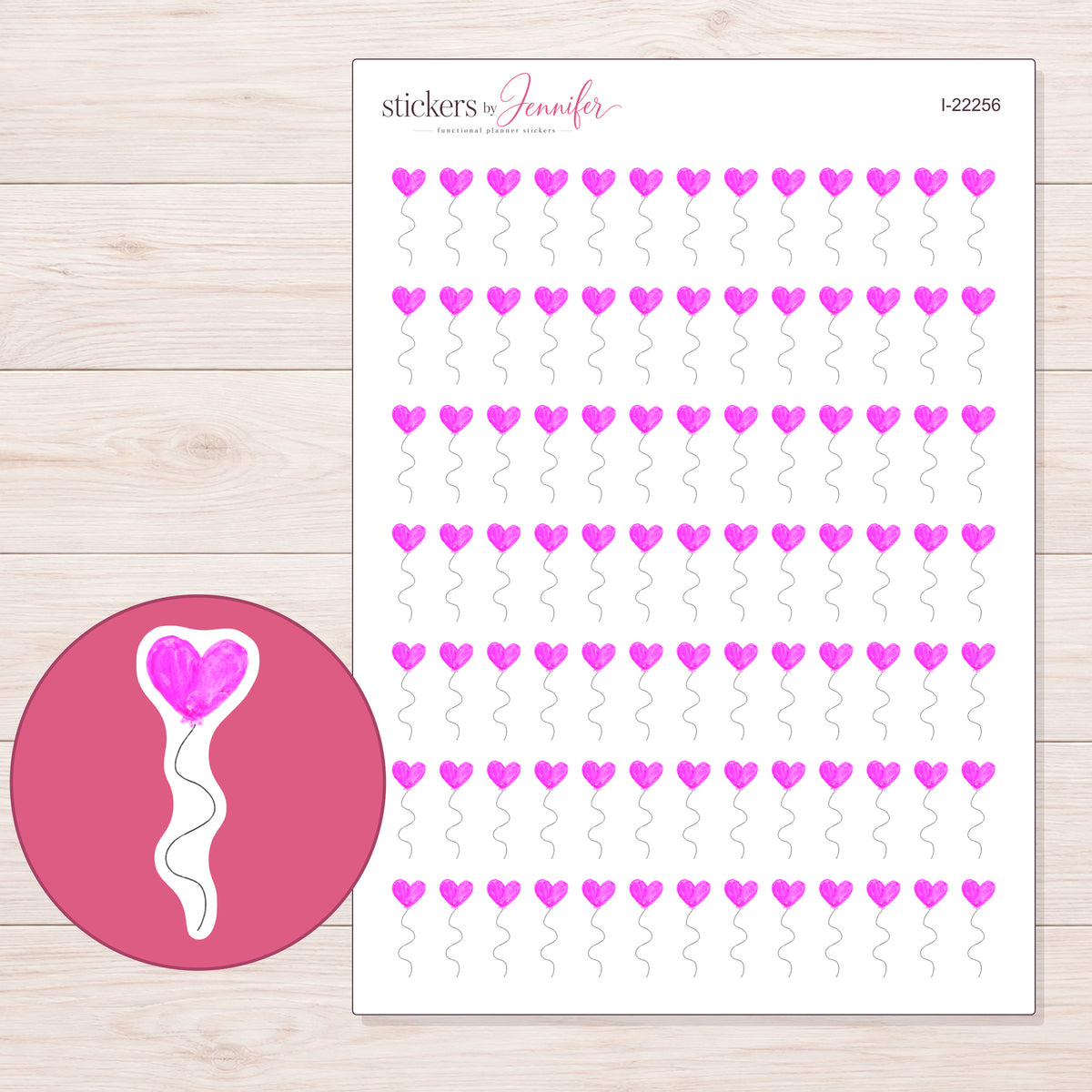 I-22256 planner sticker sheet with enlarged sticker detail