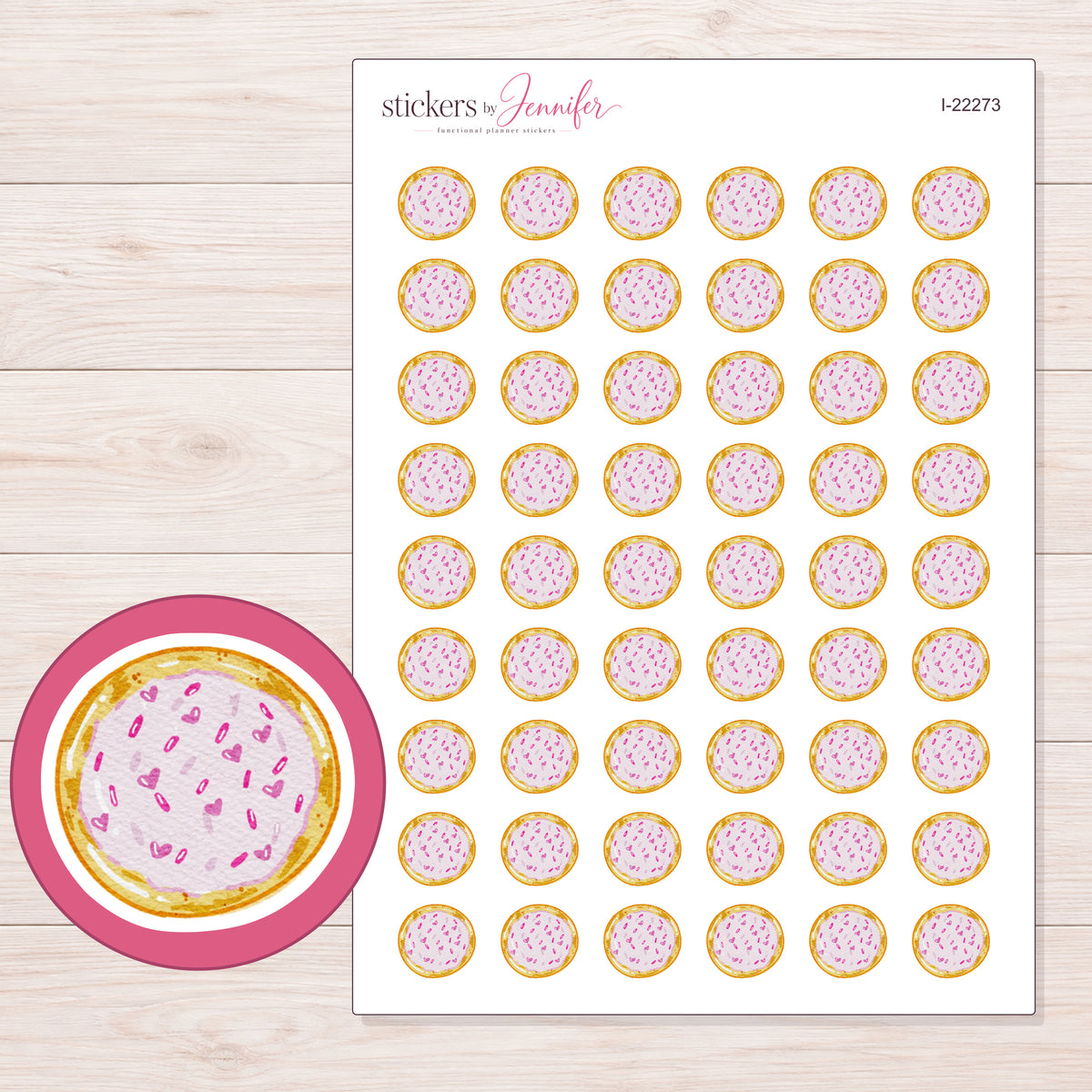 I-22273 planner sticker sheet with enlarged sticker detail