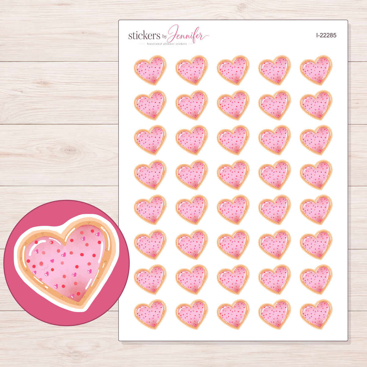 I-22285 planner sticker sheet with enlarged sticker detail