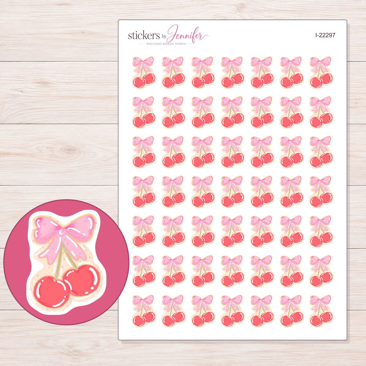 I-22297 planner sticker sheet with enlarged sticker detail