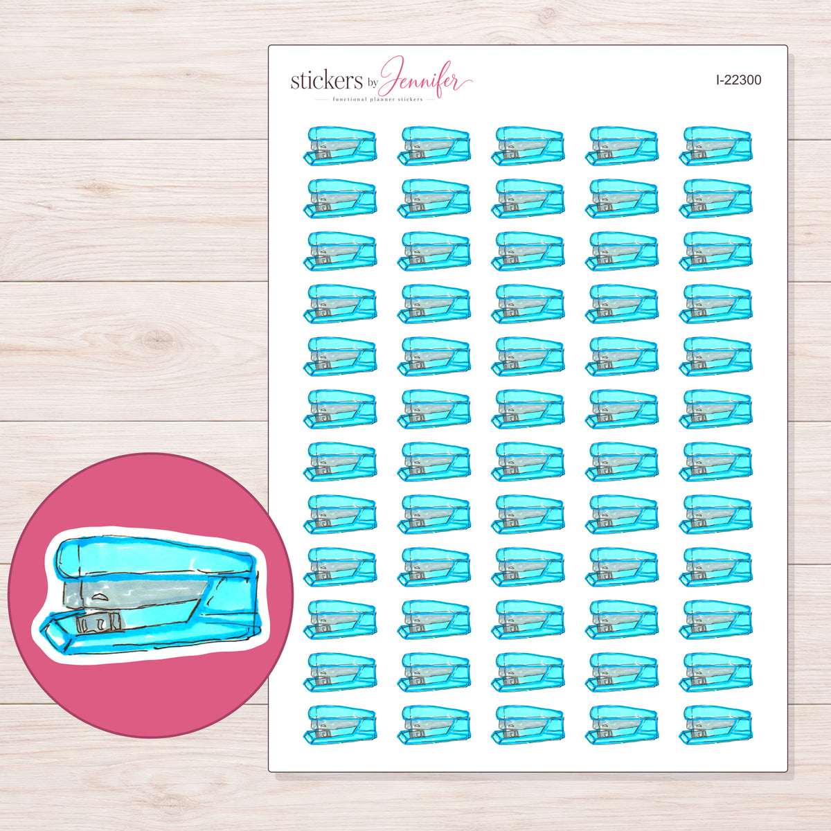 I-22300 planner sticker sheet with enlarged sticker detail