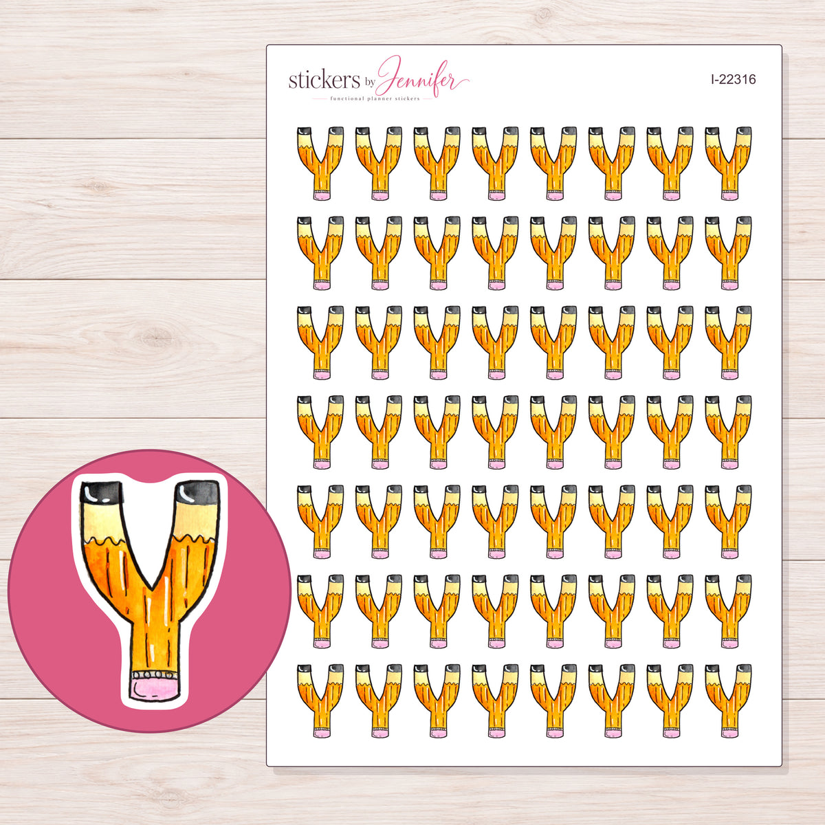I-22316 planner sticker sheet with enlarged sticker detail