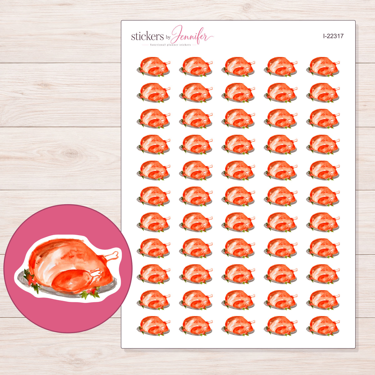 I-22317 planner sticker sheet with enlarged sticker detail