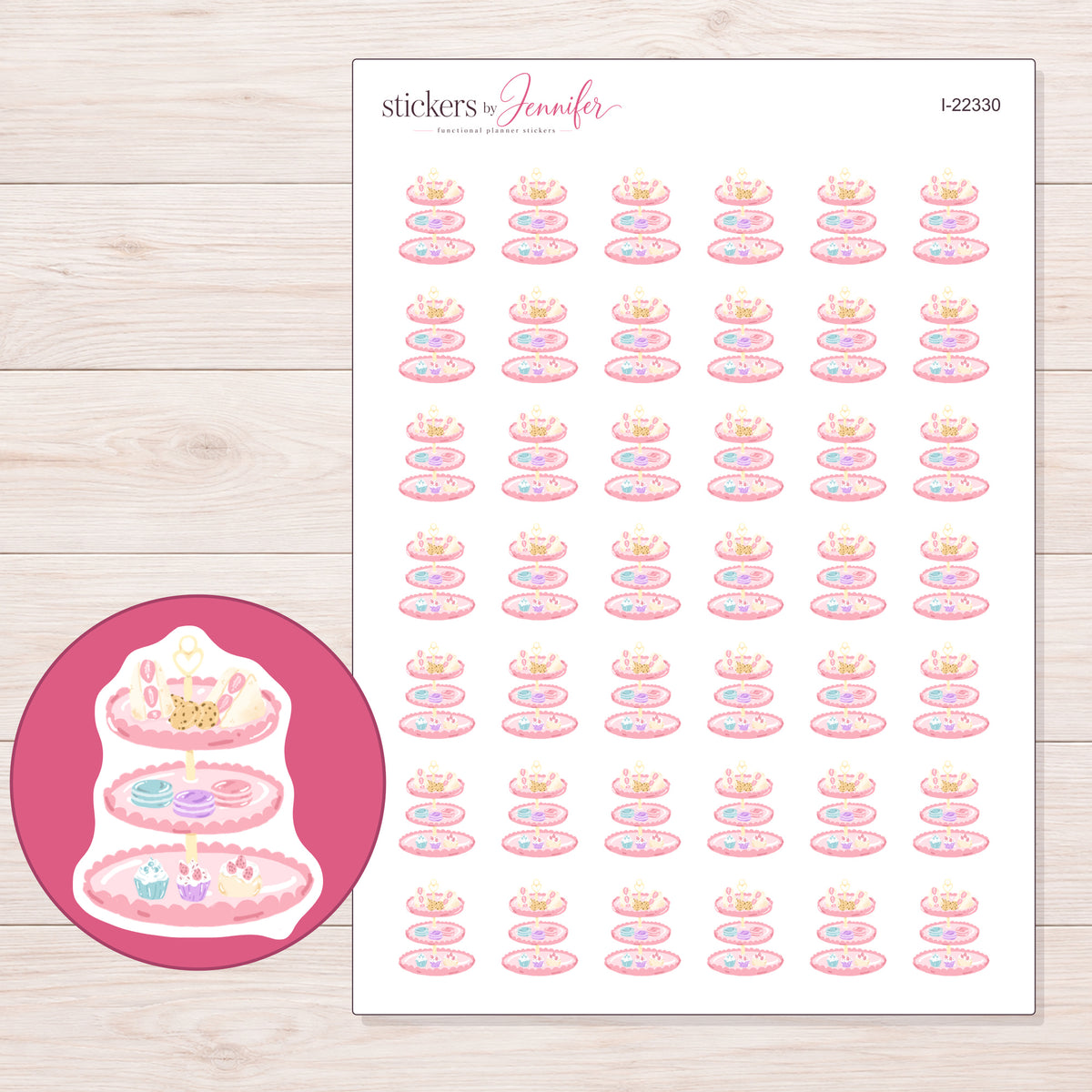 I-22330 planner sticker sheet with enlarged sticker detail