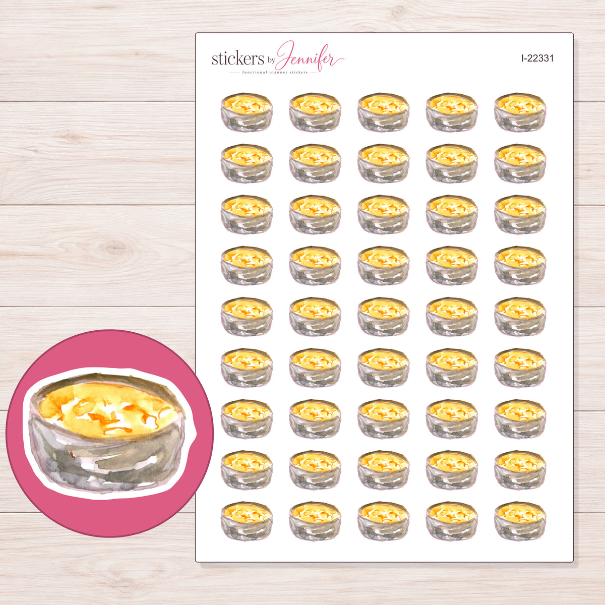 I-22331 planner sticker sheet with enlarged sticker detail