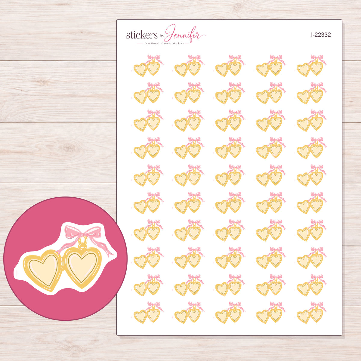 I-22332 planner sticker sheet with enlarged sticker detail