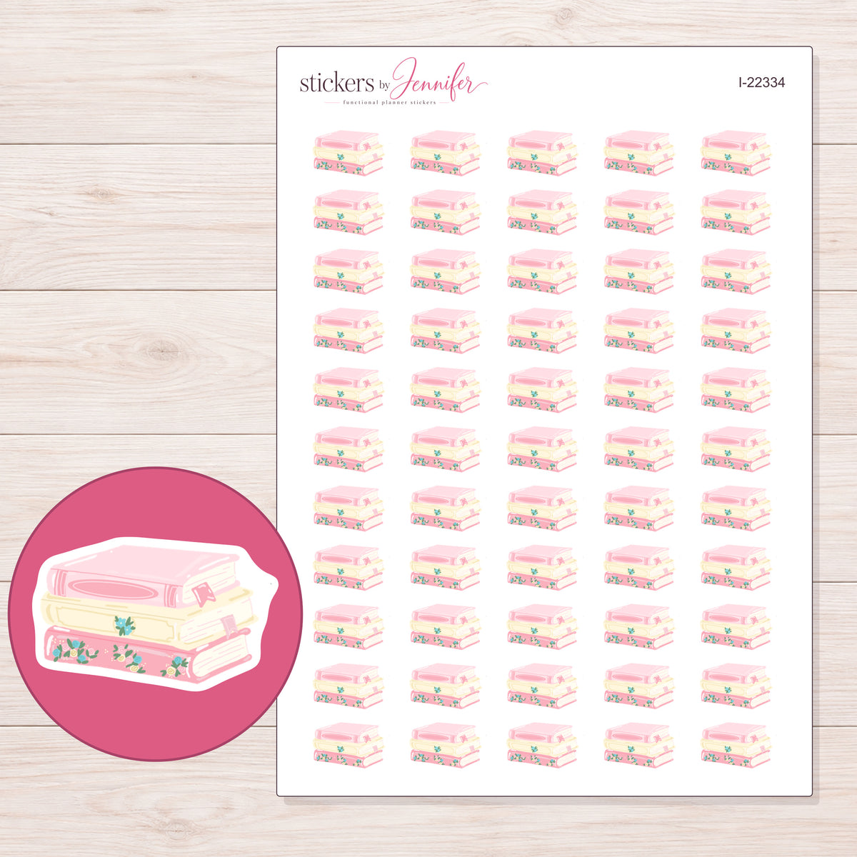 I-22334 planner sticker sheet with enlarged sticker detail