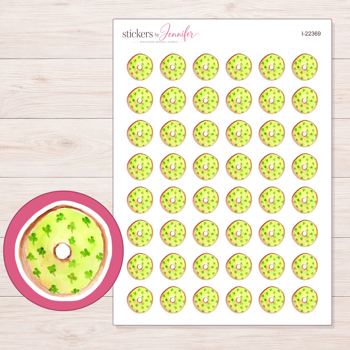 I-22369 planner sticker sheet with enlarged sticker detail