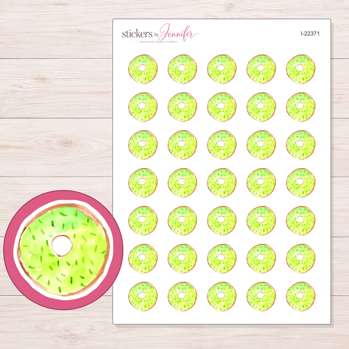 I-22371 planner sticker sheet with enlarged sticker detail