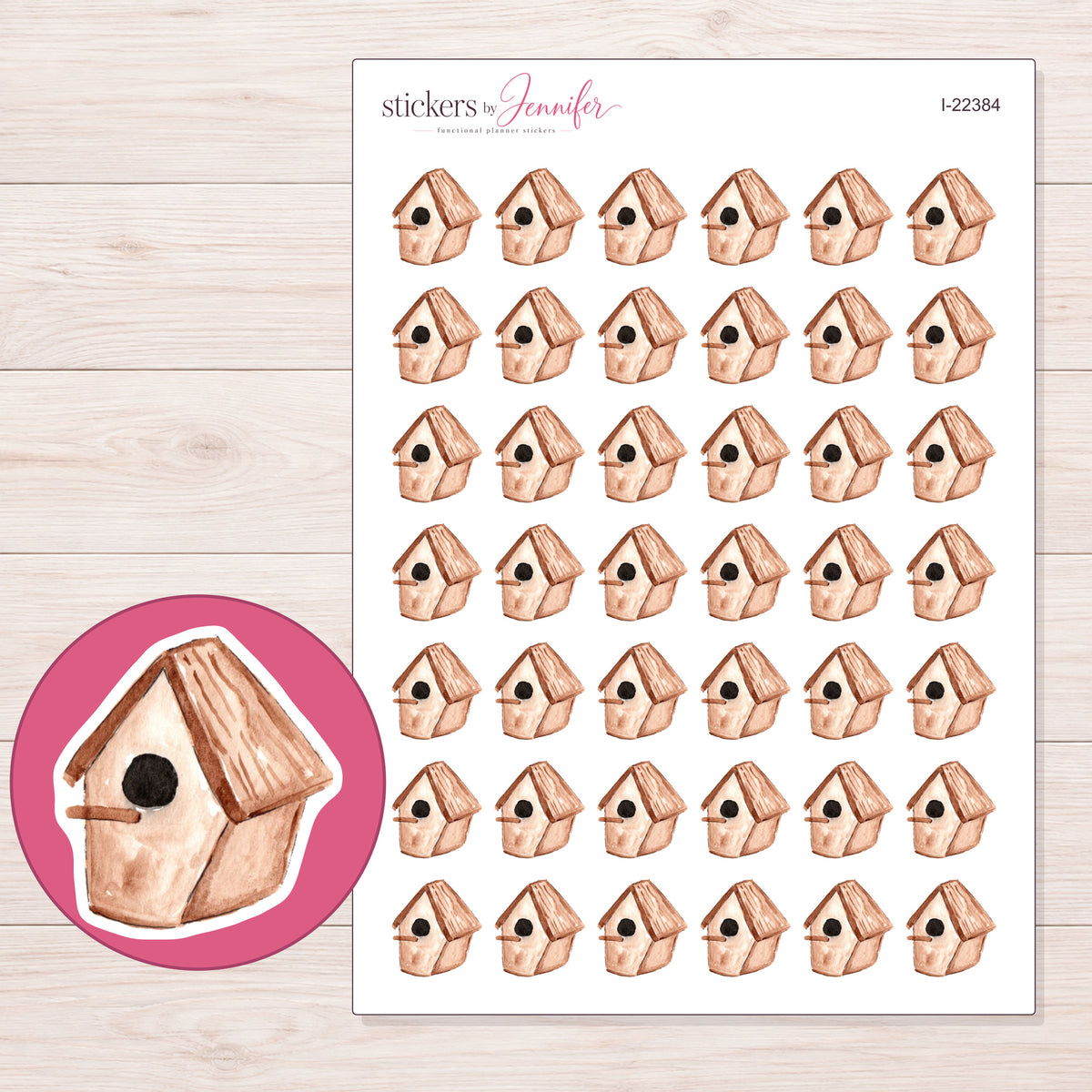 I-22384 planner sticker sheet with enlarged sticker detail
