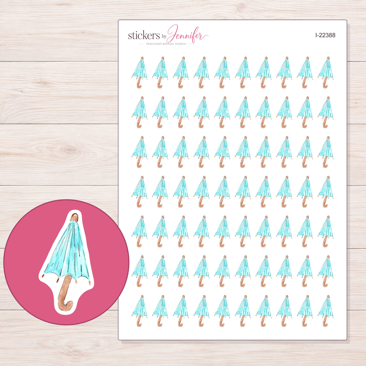 I-22388 planner sticker sheet with enlarged sticker detail