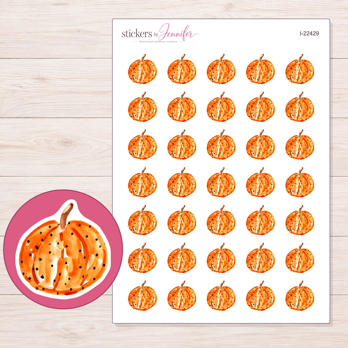 I-22429 planner sticker sheet with enlarged sticker detail