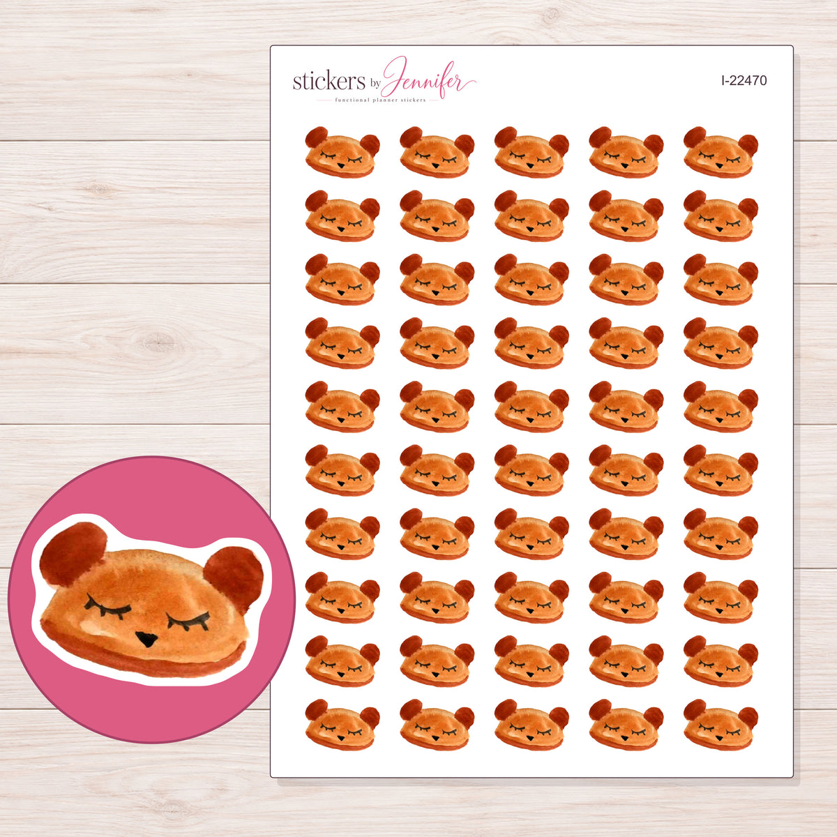 I-22470 planner sticker sheet with enlarged sticker detail