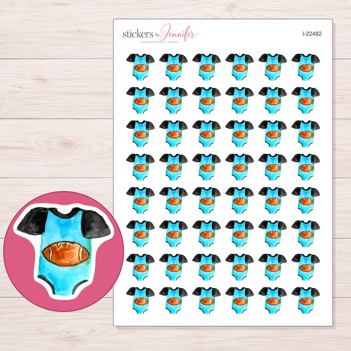 I-22482 planner sticker sheet with enlarged sticker detail