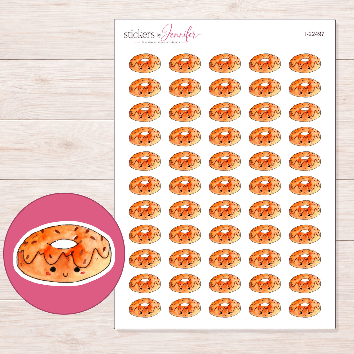 I-22497 planner sticker sheet with enlarged sticker detail