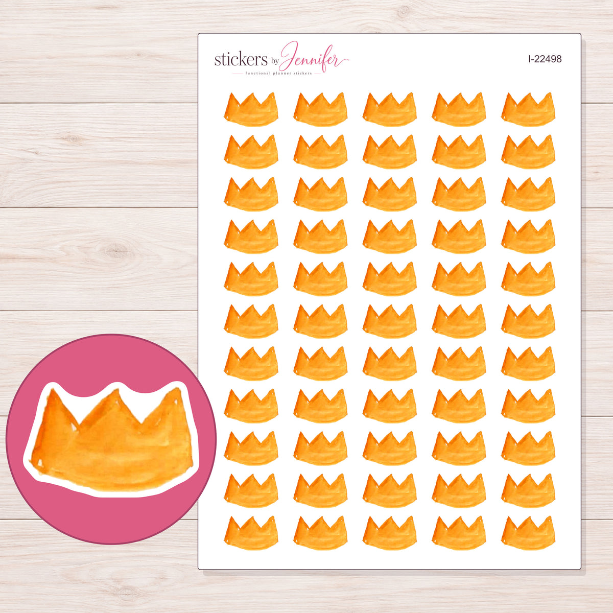 I-22498 planner sticker sheet with enlarged sticker detail