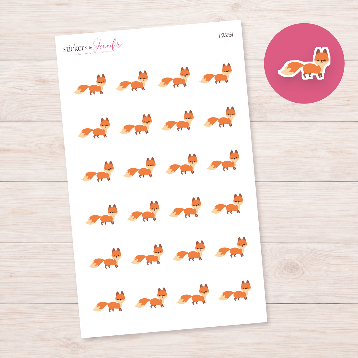 Little Orange Fox Planner Stickers | I-2251