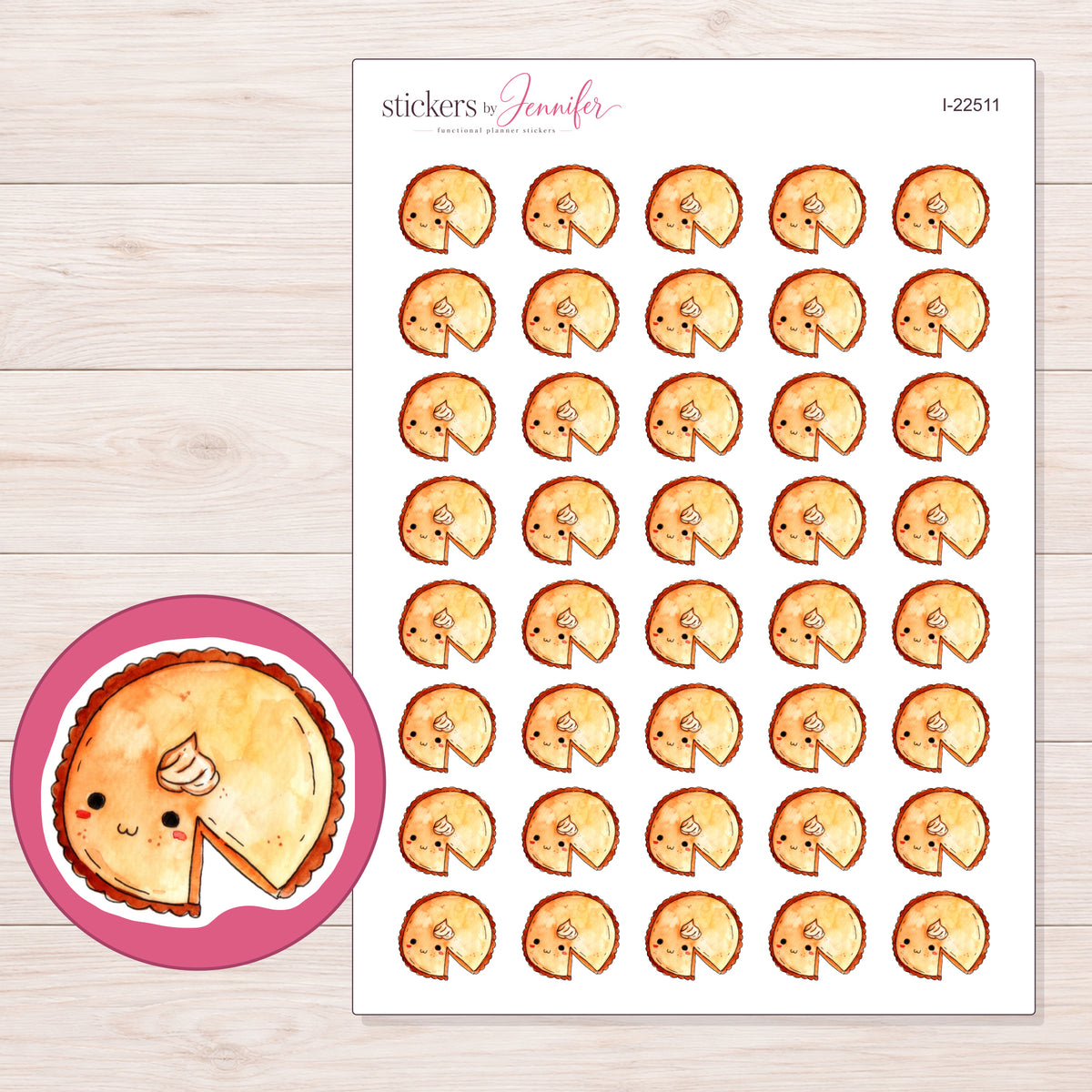 I-22511 planner sticker sheet with enlarged sticker detail