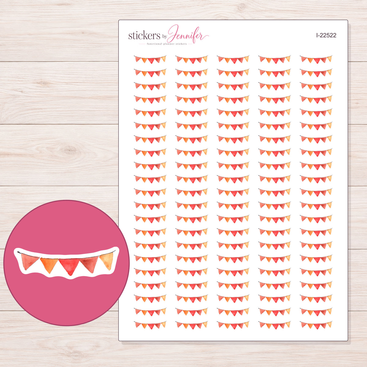 I-22522 planner sticker sheet with enlarged sticker detail