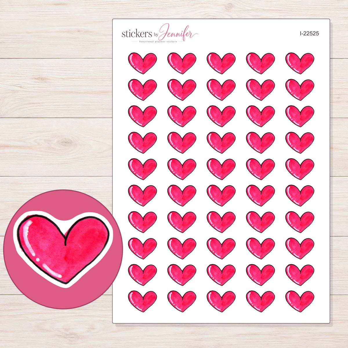 I-22525 planner sticker sheet with enlarged sticker detail
