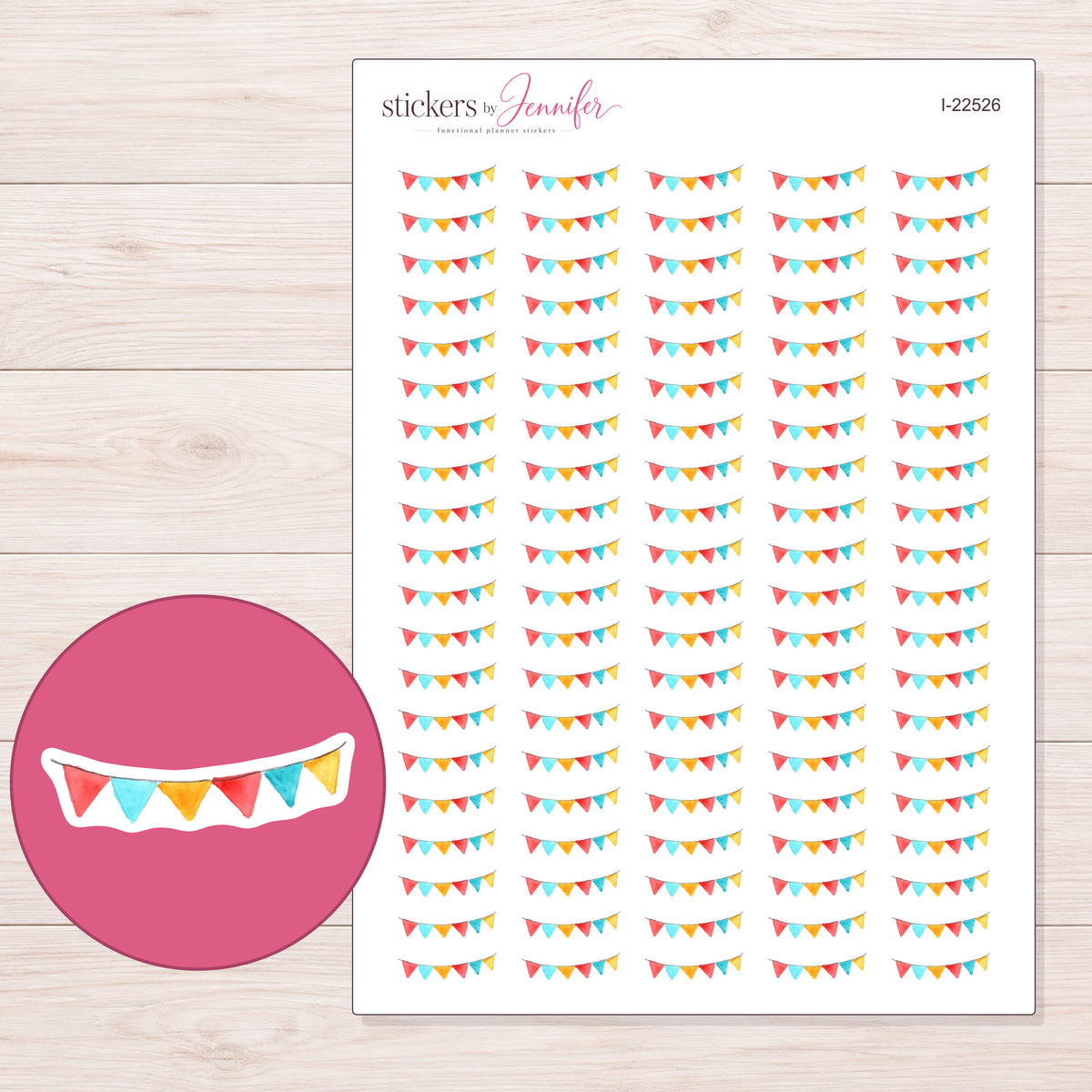 I-22526 planner sticker sheet with enlarged sticker detail