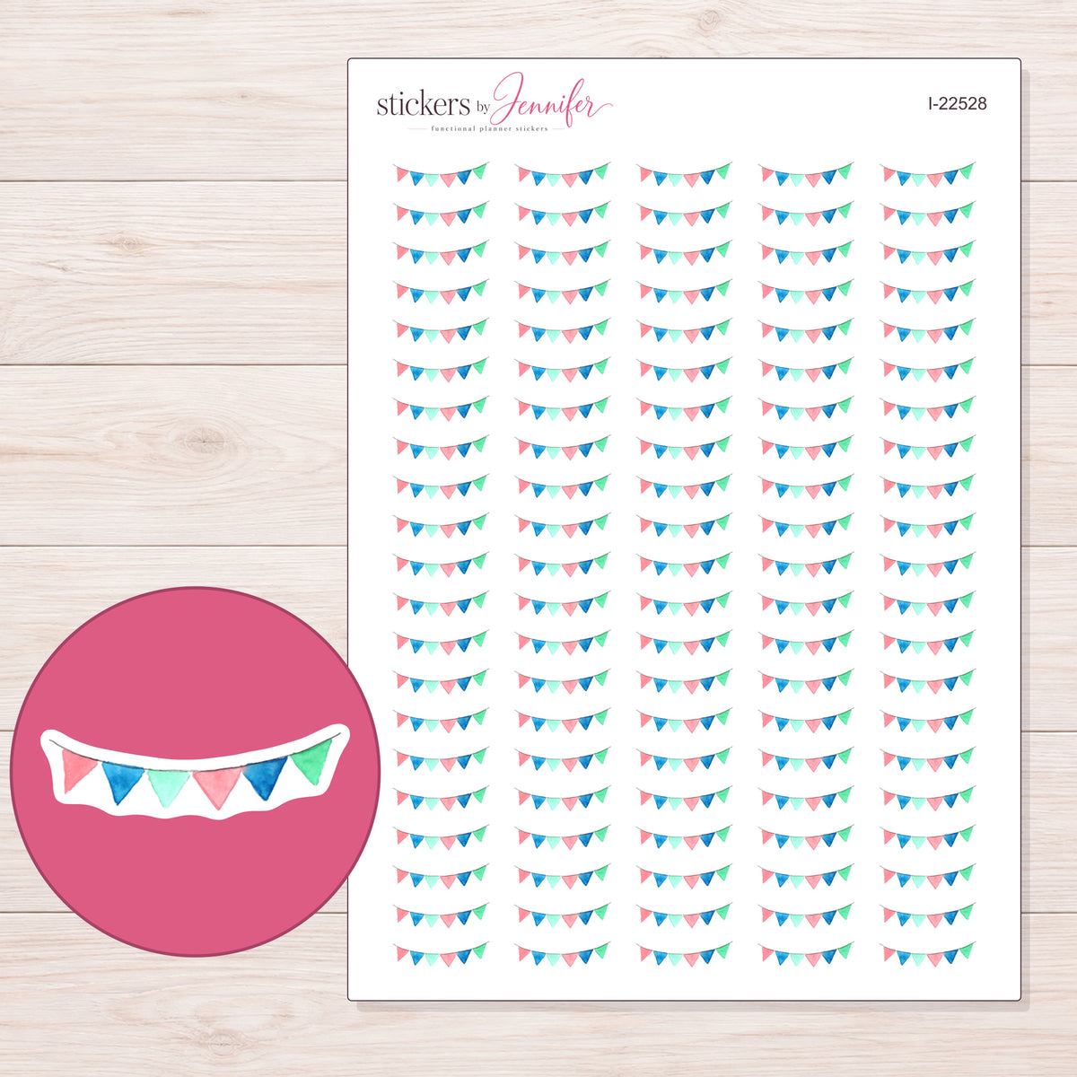 I-22528 planner sticker sheet with enlarged sticker detail